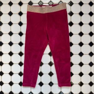 MINI BODEN : Pink Magenta Velvet Velour with Gold Sparkle Waistband